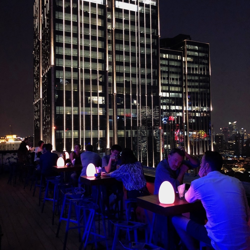 LED Table Lamps Char Bar Shanghai rooftop